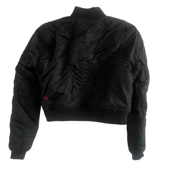 KSUBI Ski Jacket Women's Small (size tag missing) Black Crop Red Interior Zipper - Picture 4 of 14